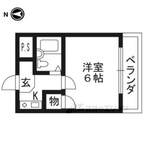 アネックスK(1K/1階)の間取り写真