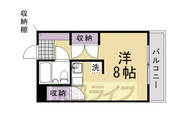 第26長栄センチュリーハイツ(ワンルーム/2階)の間取り写真