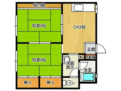 メイゾン高峰(2DK/2階)の間取り写真