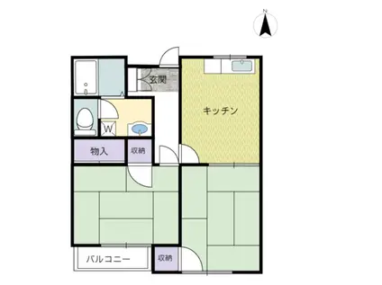 ミューズプラザ(2DK/1階)の間取り写真