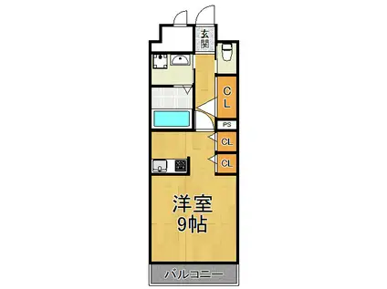 ATST幸(1K/3階)の間取り写真