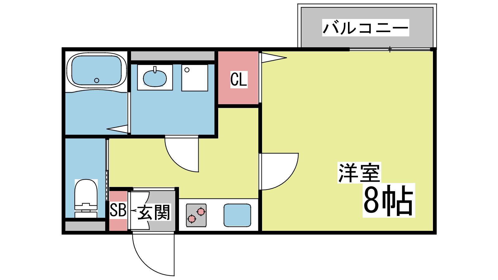 エトワール六甲(1K/2階)の間取り写真