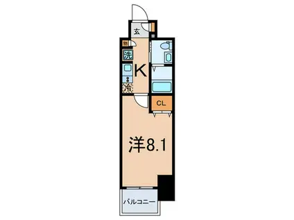 LIGHTHOUSE大塚(1K/12階)の間取り写真