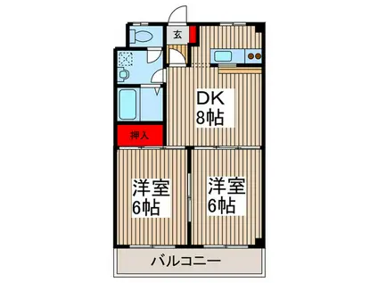 シャルム和広(2DK/2階)の間取り写真