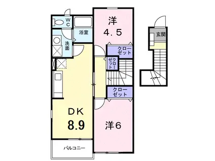 フォルトゥーナ(2DK/2階)の間取り写真