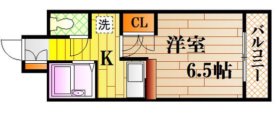 エステートベネフィット5フルタ(1K/5階)の間取り写真