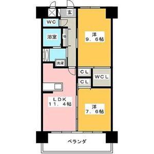 ESPOIR(2LDK/3階)の間取り写真