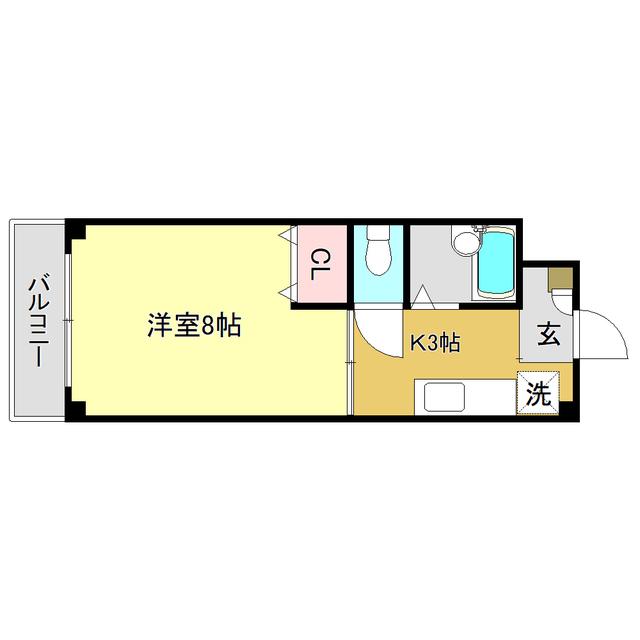 クレーデル高須(1K/1階)の間取り写真