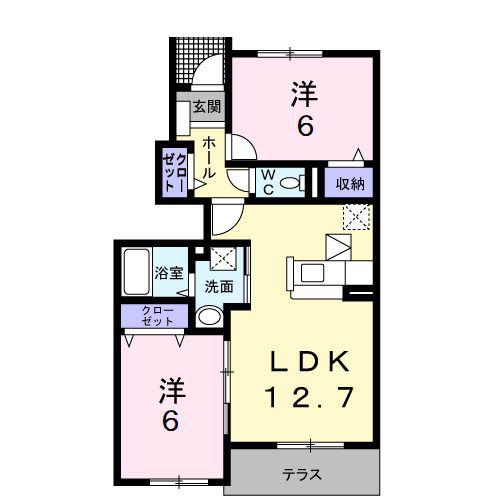 あすなろ館(2LDK/1階)の間取り写真