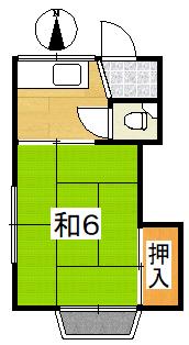 恒栄コーポ(1K/2階)の間取り写真
