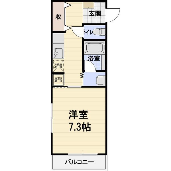 レジデンス北川(1K/1階)の間取り写真