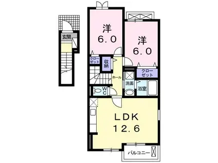サン・フィオーレIV(2LDK/2階)の間取り写真