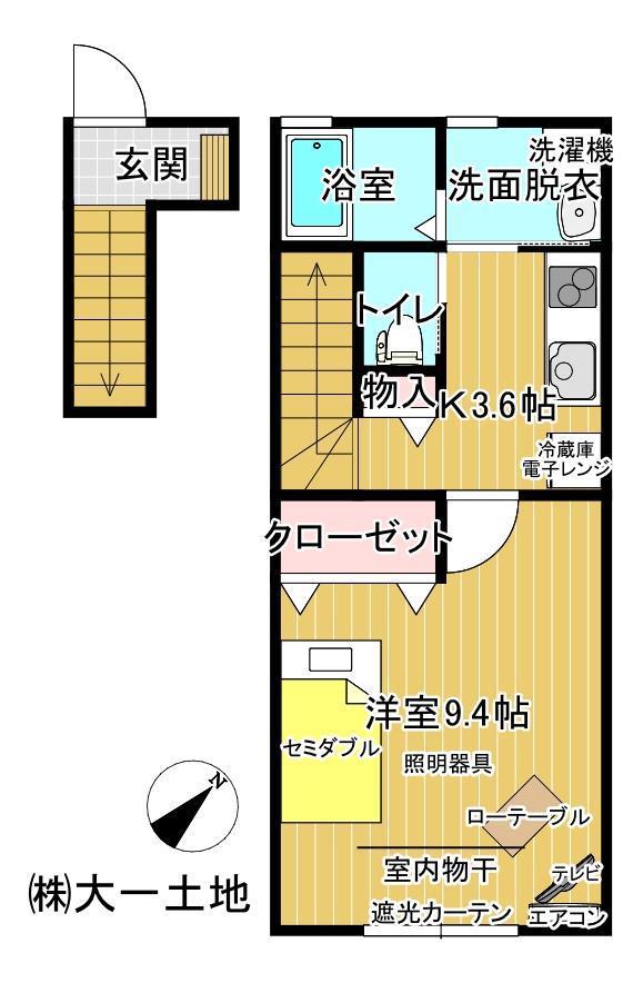 GRAND RAVE II(1K/2階)の間取り写真