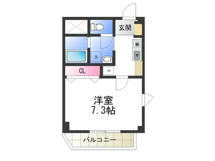 ビアンフェ(1K/2階)の間取り写真