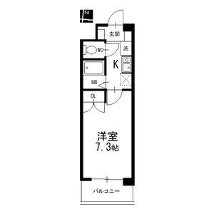 セゾンモリ(1K/4階)の間取り写真