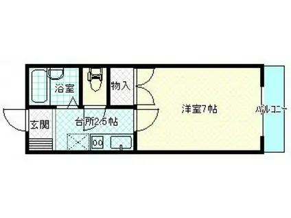 日浦メノー(1K/2階)の間取り写真