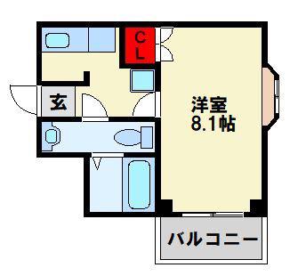 ル・グラン三ヶ森(1K/4階)の間取り写真