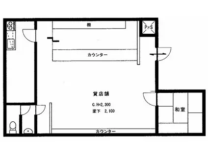 中井テナントC(2K/1階)の間取り写真