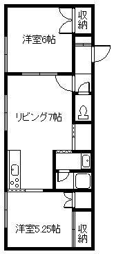 第5ハイツあおき(2DK/1階)の間取り写真