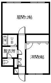 グランビューエーコー(1LDK/5階)の間取り写真