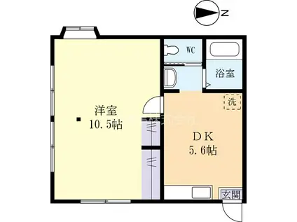 サンフィールドI(1DK/1階)の間取り写真