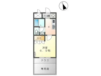 エクセルハイツ(1K/1階)の間取り写真