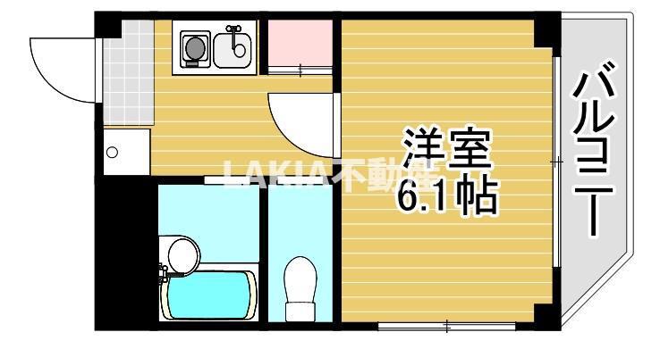 ええハウス(1K/2階)の間取り写真
