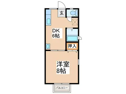 サンシティーマルタ(1DK/2階)の間取り写真