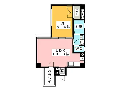 ステーションビュー加納(1LDK/7階)の間取り写真