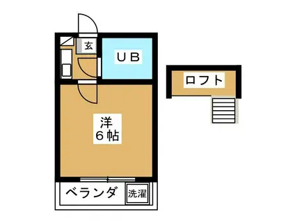 ジュネコーポ八ヶ崎(1K/1階)の間取り写真