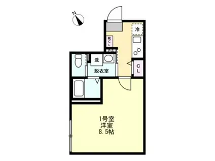 ベイルーム05(1K/1階)の間取り写真