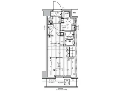 PREMIUM CUBE 王子神谷(1DK/5階)の間取り写真