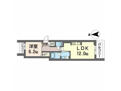 シャーメゾン大垣郭町(1LDK/4階)の間取り写真