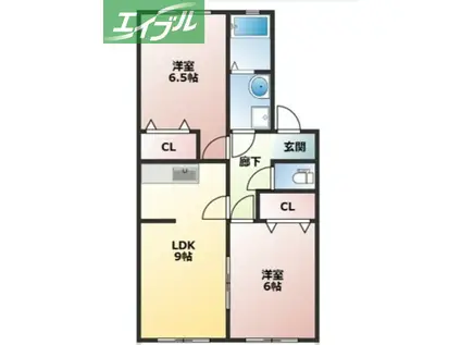 フォーシーズン秋(2LDK/2階)の間取り写真