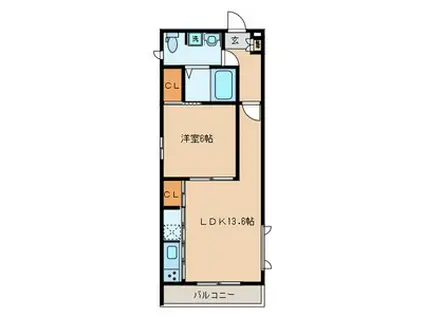 サンクレール(1LDK/1階)の間取り写真