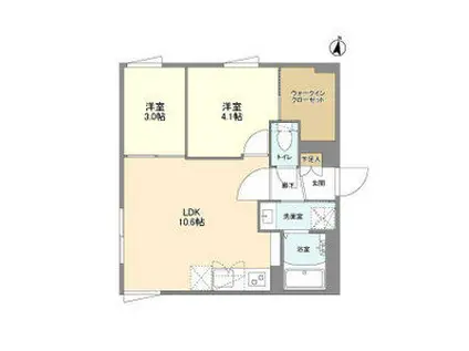 ウェルスクエア方南町II(2LDK/1階)の間取り写真