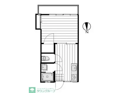 鍋谷ハイツ(1DK/2階)の間取り写真