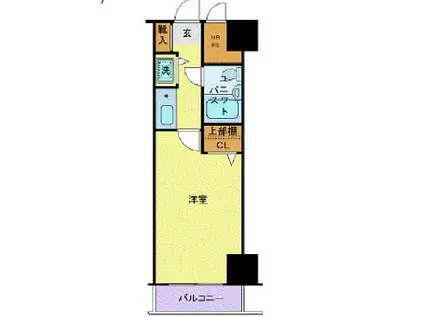 ルイシャトレ恵比寿(1K/7階)の間取り写真