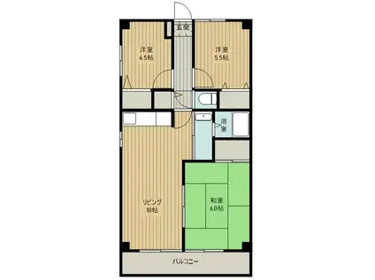 パークアベニュー狭山台(3LDK/3階)の間取り写真
