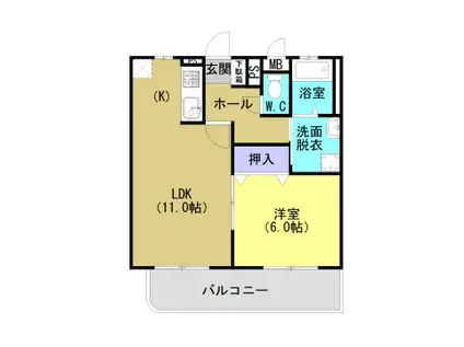 ラフォーレ・ルミネス(1LDK/2階)の間取り写真