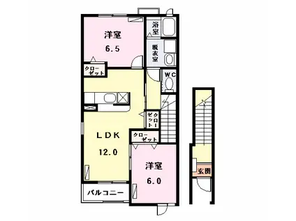 ソフィイコート(2LDK/2階)の間取り写真