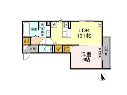 ディー パイナ 小机町2(1LDK/3階)の間取り写真