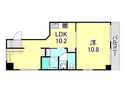 稗原マンション(1LDK/4階)の間取り写真