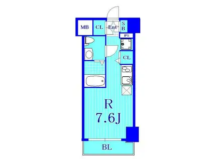 ルミード横浜阪東橋(1K/3階)の間取り写真