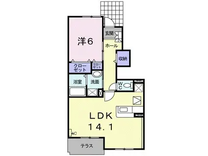 ミニヨン(1LDK/1階)の間取り写真