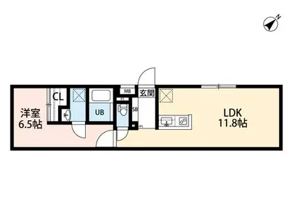 BIBLIO MEGURO(1LDK/B1階)の間取り写真