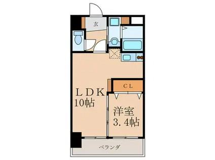 LE GRAND BLEU DEUX(1LDK/9階)の間取り写真