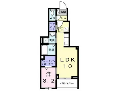 サンフラワー(1LDK/1階)の間取り写真