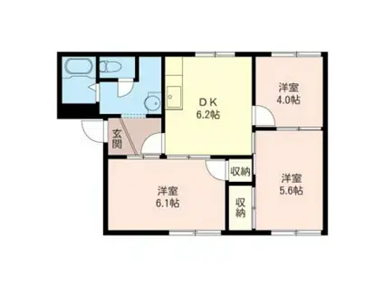 フレグランスアキラ(3DK/1階)の間取り写真