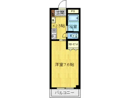 浮島ハイム(1K/2階)の間取り写真